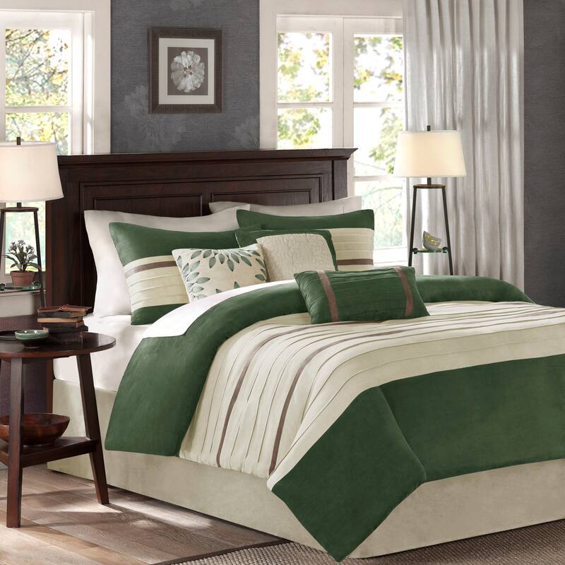 Madison Park Teagan 7 Piece Comforter Set - Green - King