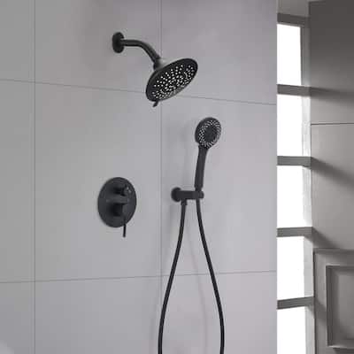 YASINU Round Shower System Wall Mounted Rain Mixer Combo Set