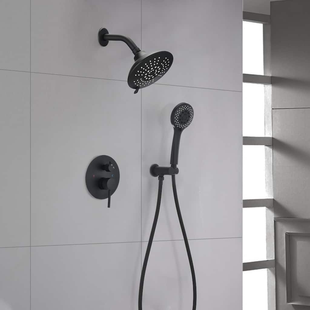 YASINU Round Shower System Wall Mounted Rain Mixer Combo Set