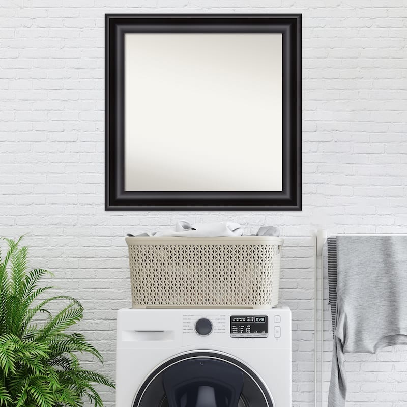 Non-Beveled Wall Mirror - Grand Black Frame