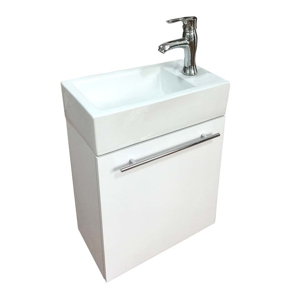Shop Bathroom Sink White Vanity with Towel Bar, Faucet and ...