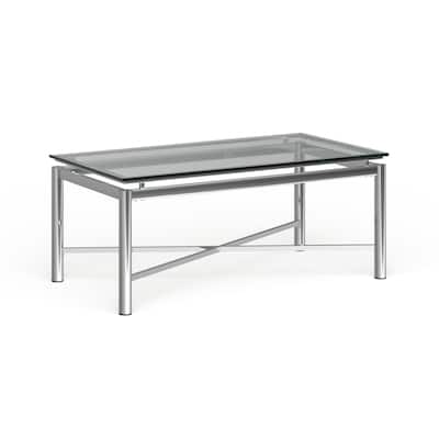 Steve Silver Jules Chrome and Glass Coffee Table