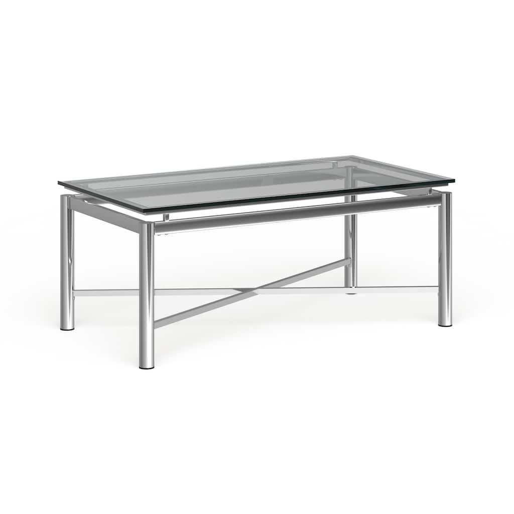 Steve Silver Jules Chrome and Glass Coffee Table