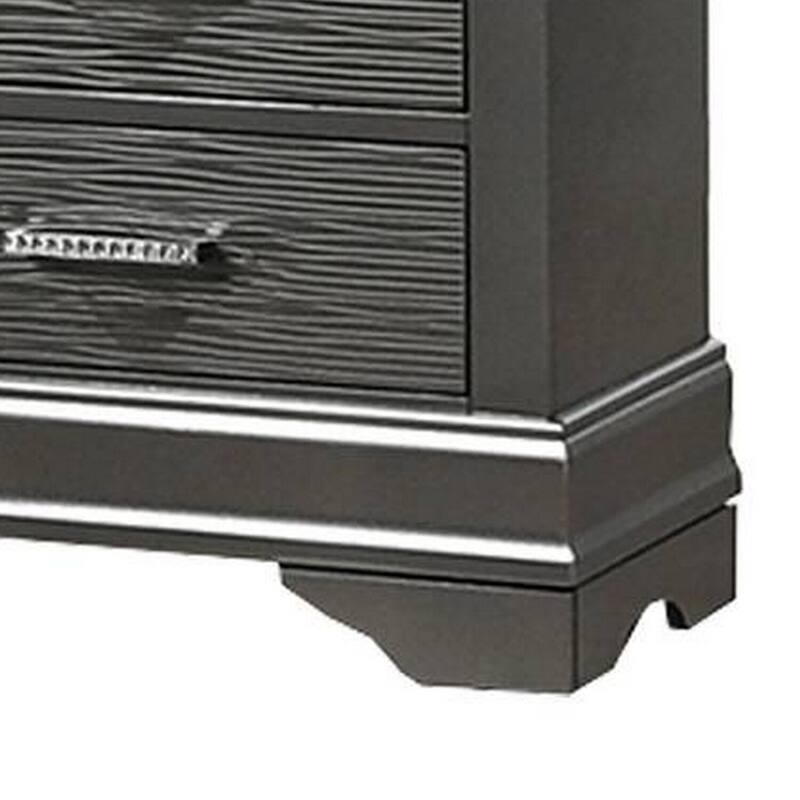 Dark Gray 2 Drawer 21.3 in. W Nightstand with Sturdy Hardware and Ample Storage