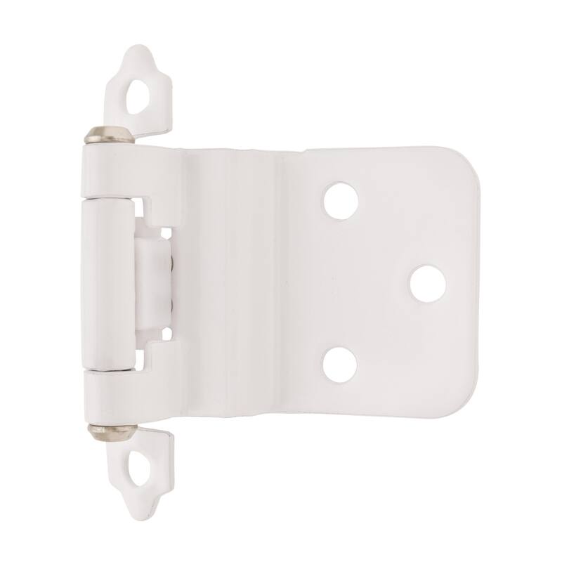 3/8in (10 mm) Inset Self-Closing, Face Mount White Hinge - 1 Pair - 2.75