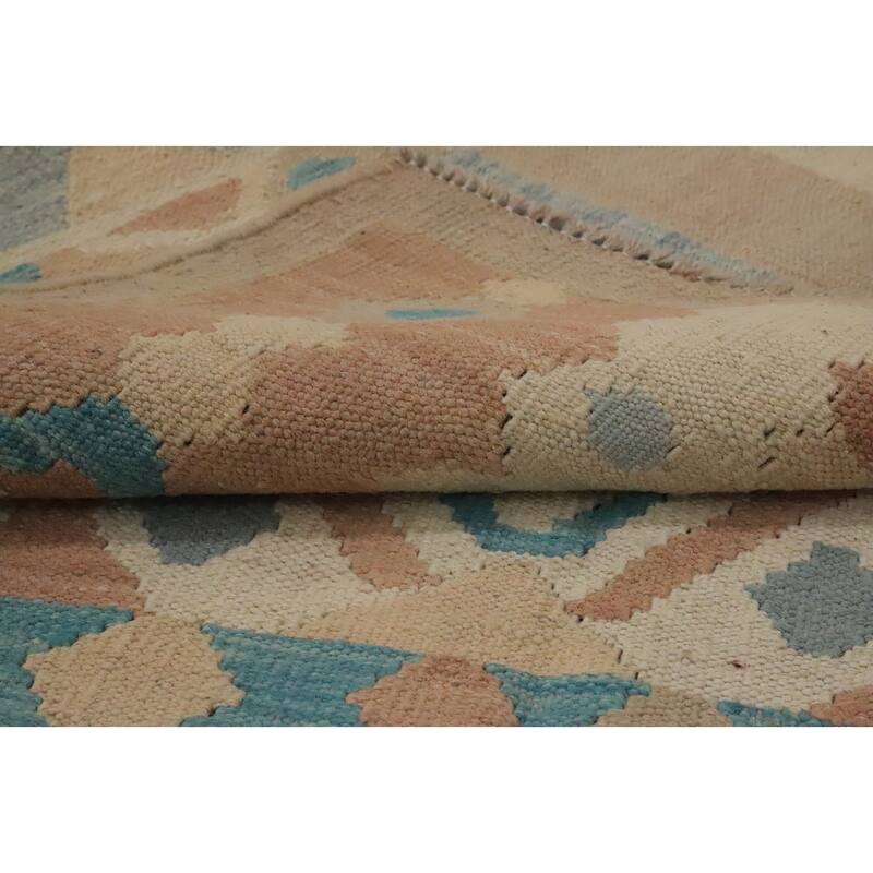 Hand Woven Oriental 100% Wool Carpet Southwestern Tribal Multi-Colored Kilim Area Rug - 6' 3'' X 4' 2''