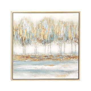 Canvas Tree Framed Wall Art with Gold Frame - Blue - Roche River Decor ...