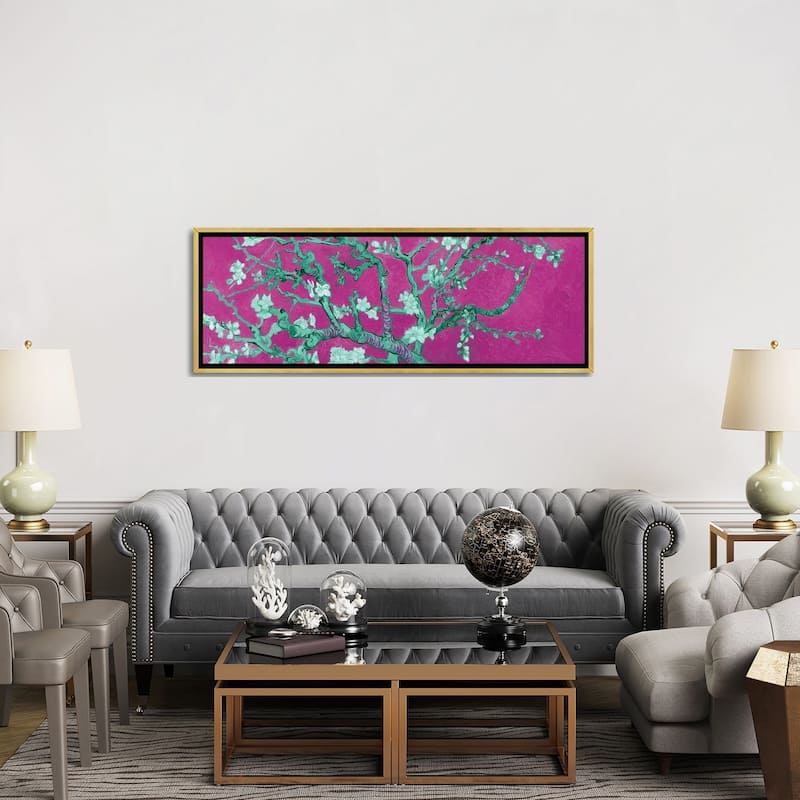 iCanvas "Almond Blossom On Magenta" by Vincent van Gogh Framed Canvas Print