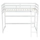 preview thumbnail 10 of 9, Fun Design Pine Loft Bed with inclined Ladder, Guardrails and Under Bed Capacious Space, Twin Size, White