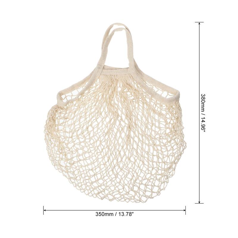 Cotton Mesh Bag, 15x13.8" Mesh Net String Grocery Bags, 2Pcs