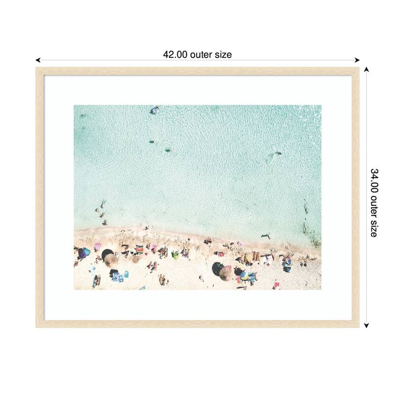 Kate and Laurel Turquoise Beach from Above No. 2 by Amy Peterson Framed Wall Art Print