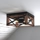preview thumbnail 1 of 8, Colton 12-in W Brown Wood Cage Flush Mount Ceiling Light Fixture - 12-in W x 6.5-in H x 12-in D Rustic Oak and Noble Bronze - 12-in W x 6.5-in H x 12-in D