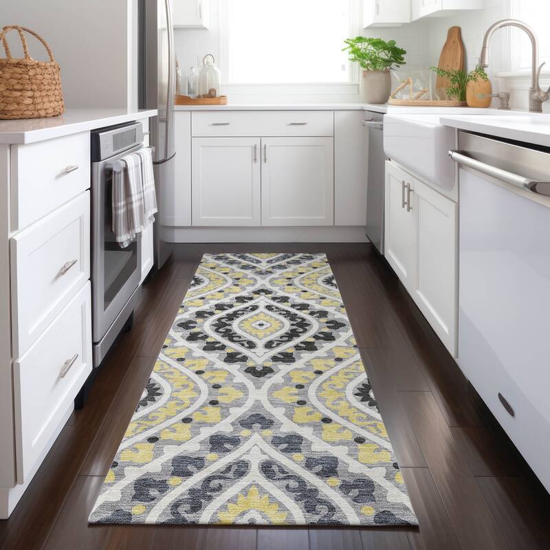 Machine Washable Indoor/ Outdoor Chantille Ttransitional Medallion Rug