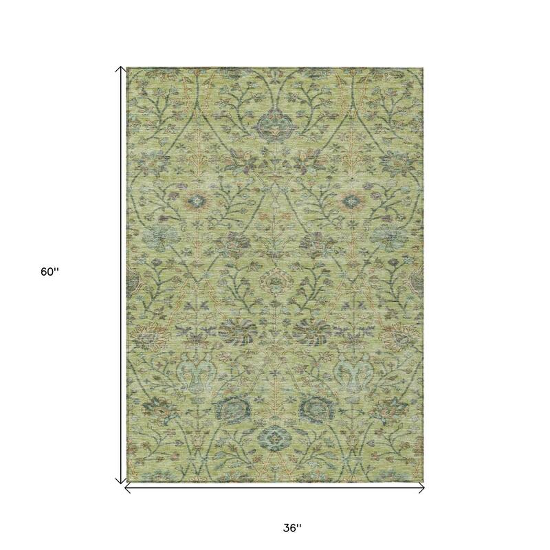 HomeRoots Floral Transitional Rectangle Outdoor Rug