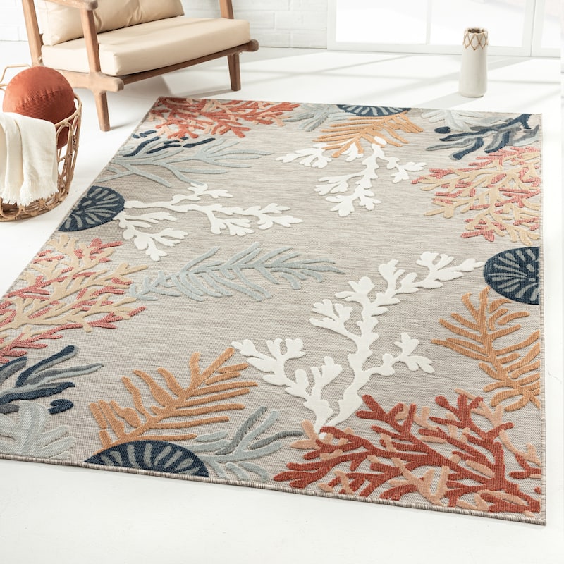Sevita Coral Reef Textured Coastal Indoor/Outdoor Area Rug