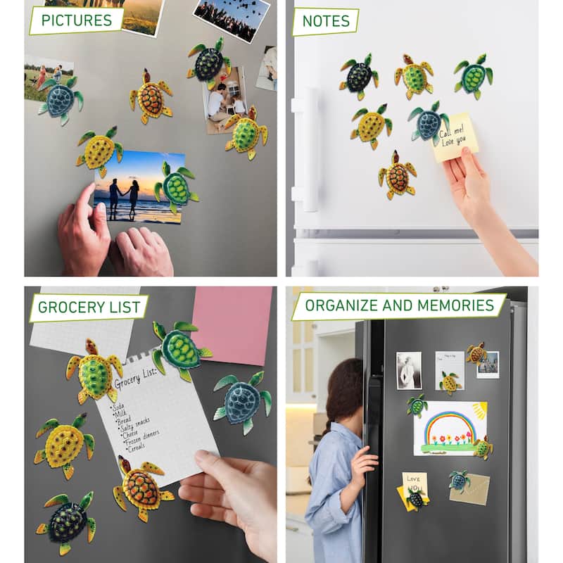 CoTa Global Reef Sea Turtle Refrigerator Bobble Magnets Set of 6