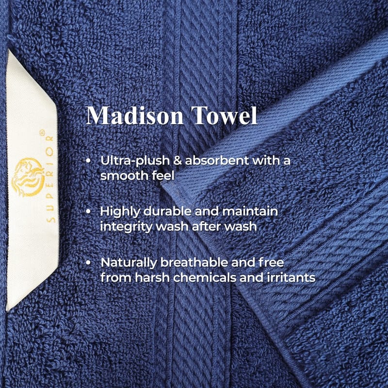Superior Egyptian Cotton 8 Piece Towel Set Ultra Plush & Absorbent Bath, Hand & Face Towels, Heavyweight Spa Quality