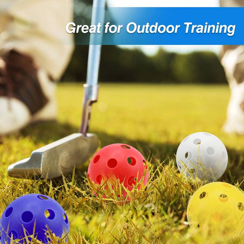 GSE™ 12-Pack Indoor/Outdoor Plastic Hollow Practice Golf Balls, Airflow Training Golf Balls