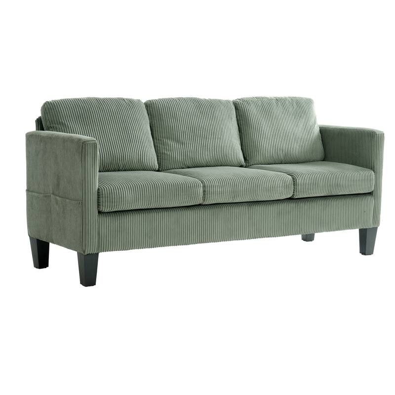 L-Shaped Sofa with Padded Cashmere: Multi-functional Design, Modern Luxury Appearance - Ideal for Living Rooms, Apartments - Olive Green