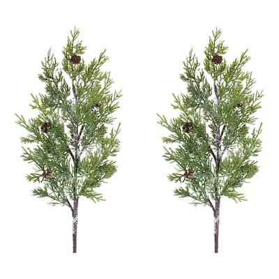 Set of 2 Pine with Pinecone Artificial Christmas Sprays 28"