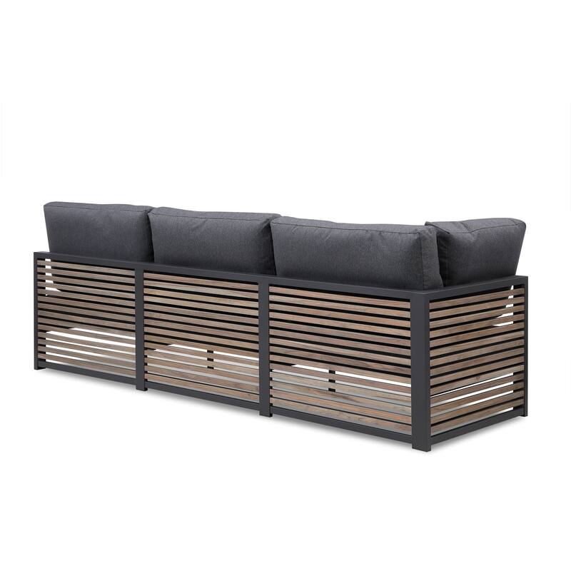 Cadora Teak 5 - Person Outdoor Sectional Seating Group- Right Hand Facing