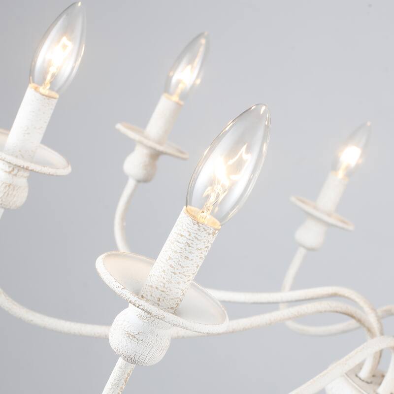 6-Light Candlestick Hanging Ceiling Light Fixture Linear Chandelier Lighting for Dining Room Kitchen Island