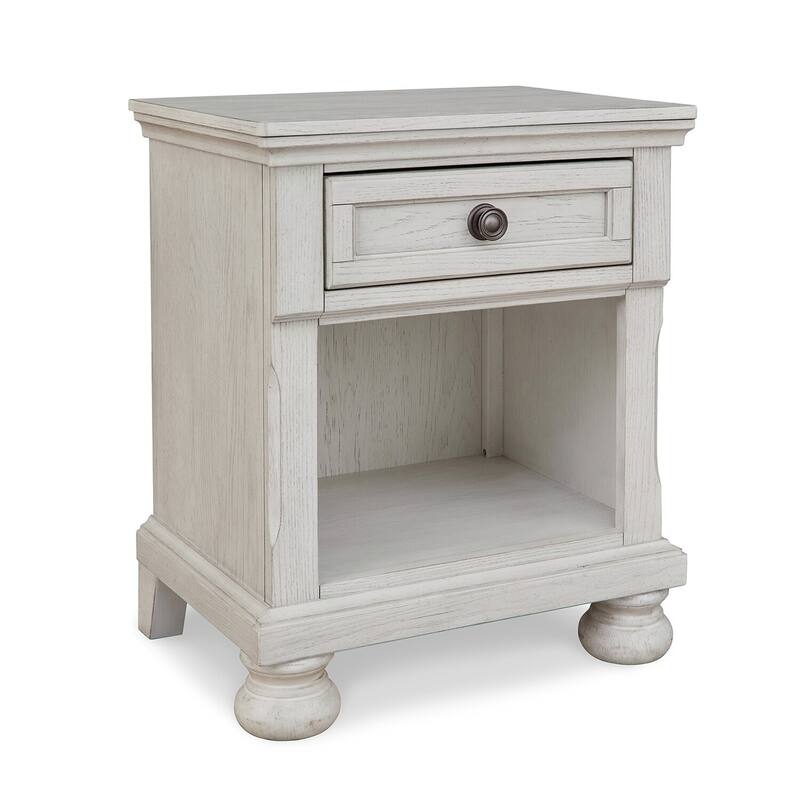 White 1 Drawer 22 in. W Nightstand with Sturdy Hardware and Ample Storage
