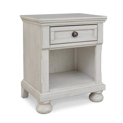 White 1 Drawer 22 in. W Nightstand with Sturdy Hardware and Ample Storage