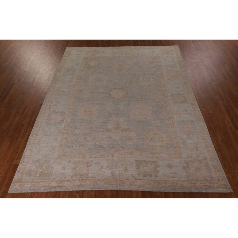 Oushak Vegetable Dye Area Rug Hand-Knotted Wool Carpet - 8'0" x 9'10"