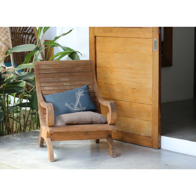 Anchored Nautical Indoor/Outdoor Throw Pillow
