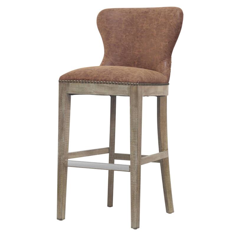 NPD Furniture Dorsey Brown and Grey Nubuck Bar Stool - Chocolate