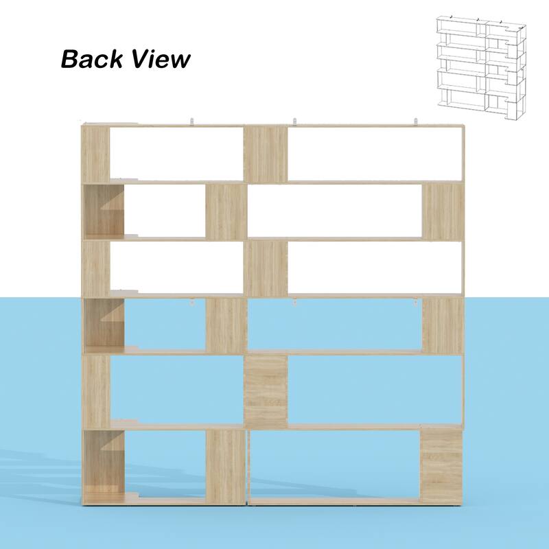 81.9"H Bookshelf Unique Side Table and Bookcases Room Divider Bookcase