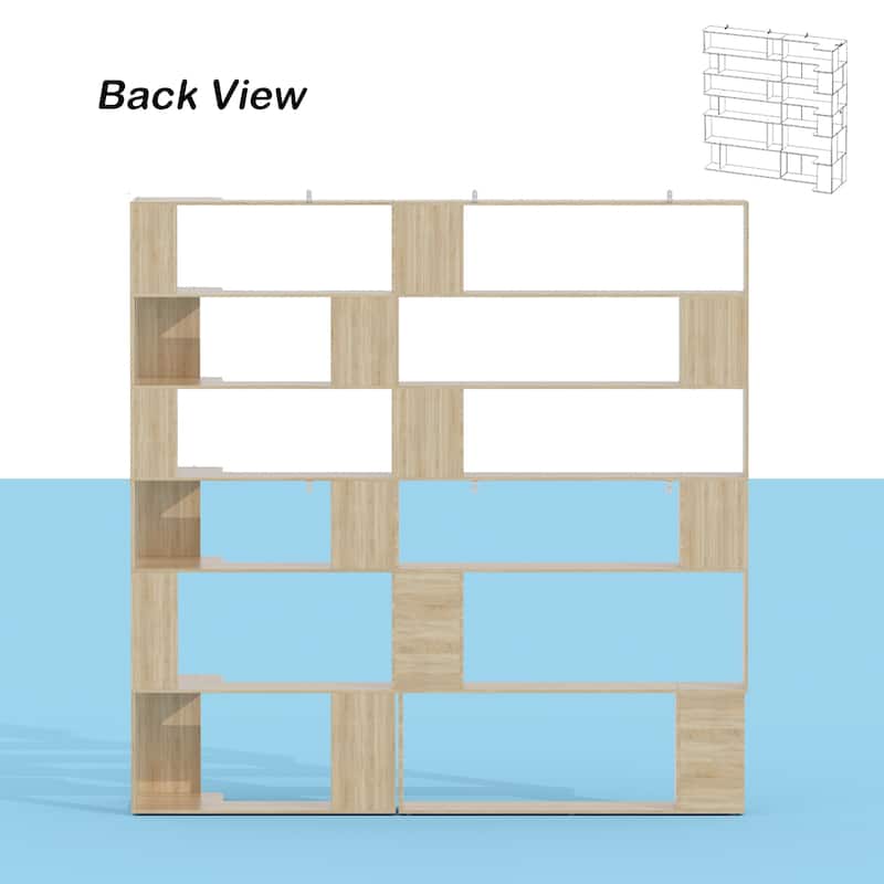 Bookshelf Wood Bookcase Free Standing Room Dividers Display Storage