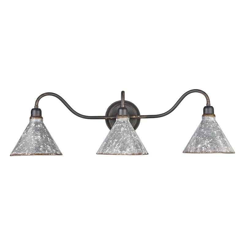 Wry Lighting Jasper 3-light Vanity in Antique Black Iron