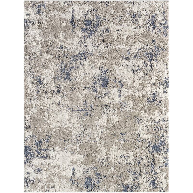 Livabliss Modern & Contemporary Zidane Abstract Area Rug - 7'10" x 10' - Gray/Dark Brown