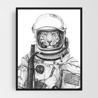 Shop Animals Astronaut Sketch Sports Tiger Framed Wall Art Print Overstock 31897582