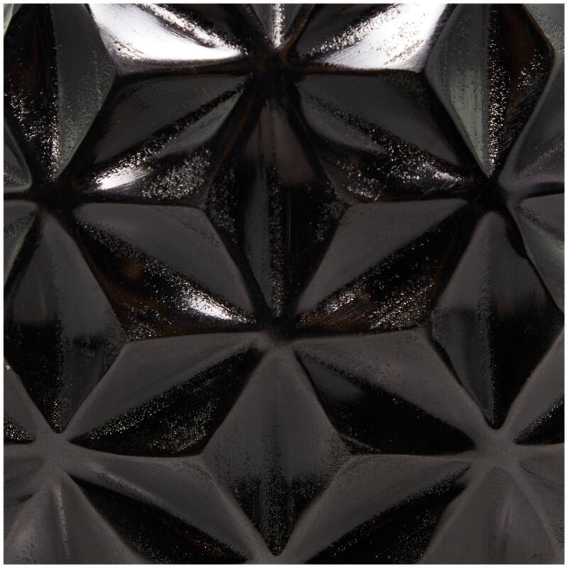 CosmoLiving by Cosmopolitan Aluminum Metal Faceted Geometric Vase - Black, Silver, Gold