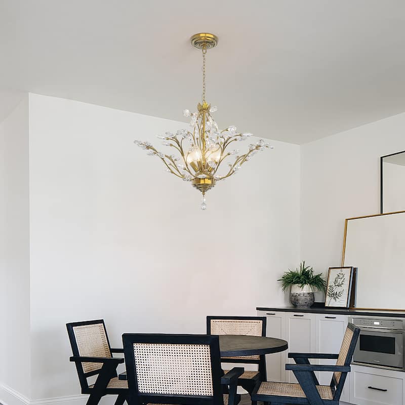 Maxax 4 - Light Unique Classic / Traditional Chandelier with Crystal Accents