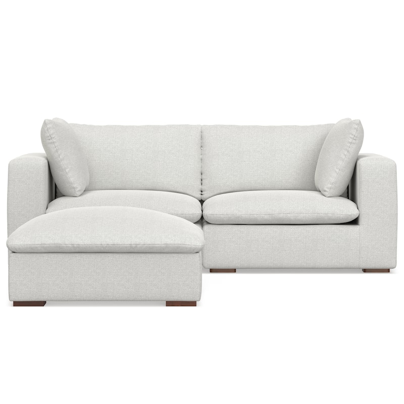 WYNDENHALL Marlee 2-Seater Modular Sofa and Ottoman Set in Velvety Chenille Performance Fabric