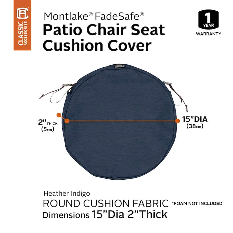 Classic Accessories Montlake Water-resistant Patio Chair Seat Cushion Slip Cover