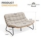 preview thumbnail 42 of 71, Double Papasan Chair Loveseat with Cushion, All-weather PE Rattan 2-Person Wicker Patio Chair for Indoor Outdoor