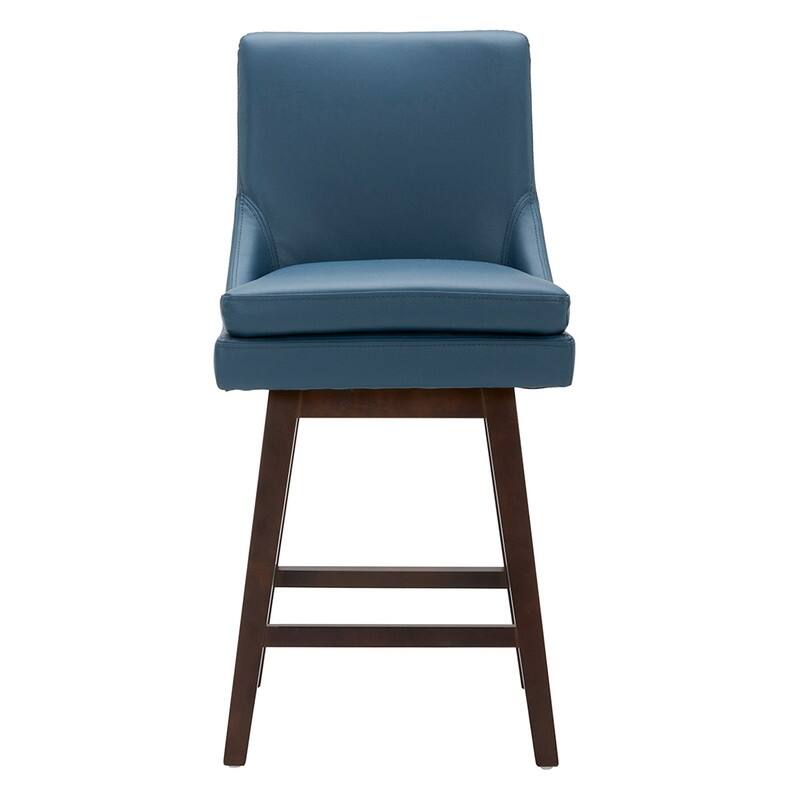 Spruce & Spring Luca Counter Height Swivel Barstool with Solid Wood Legs