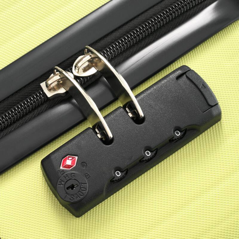 3-Piece, 20, 24, 28-Inch Modern Luggage Sets with Side Hooks and TSA Lock, for Boarding Travel, Tea Green