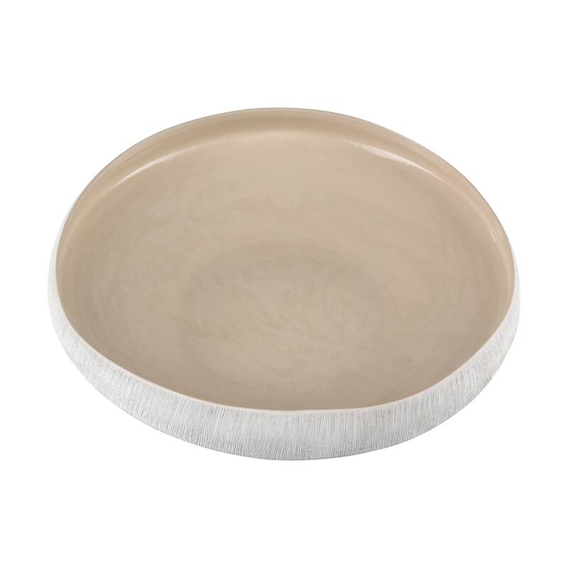 Elk Home Greer Beige Earthenware 17.5 Inch Wide Bowl