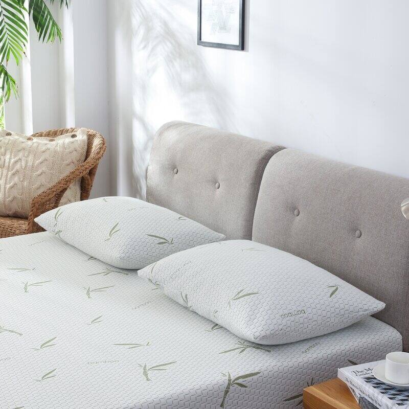 EGOHOME Plush Memory Foam Support Pillow with Bamboo Cover