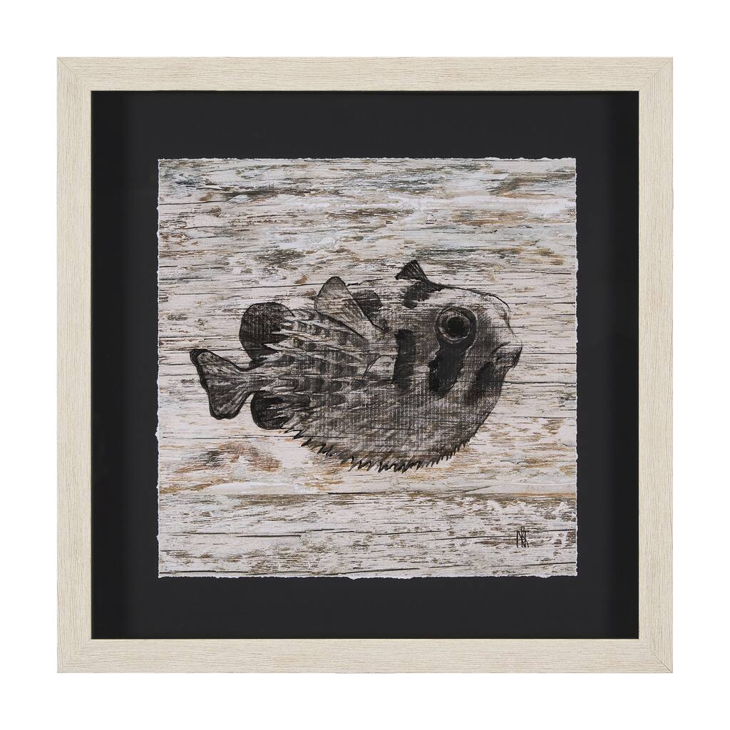 Wood Grain Fish III Framed Art Print