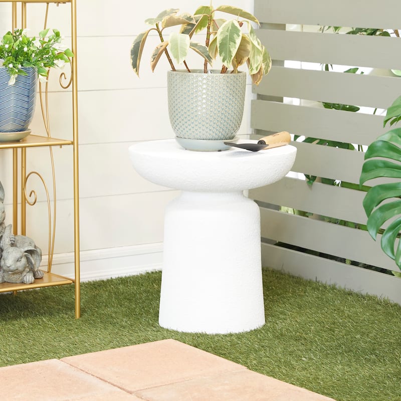 Magnesium Oxide Outdoor Accent Table - Dark Gray or White - Roche River Decor