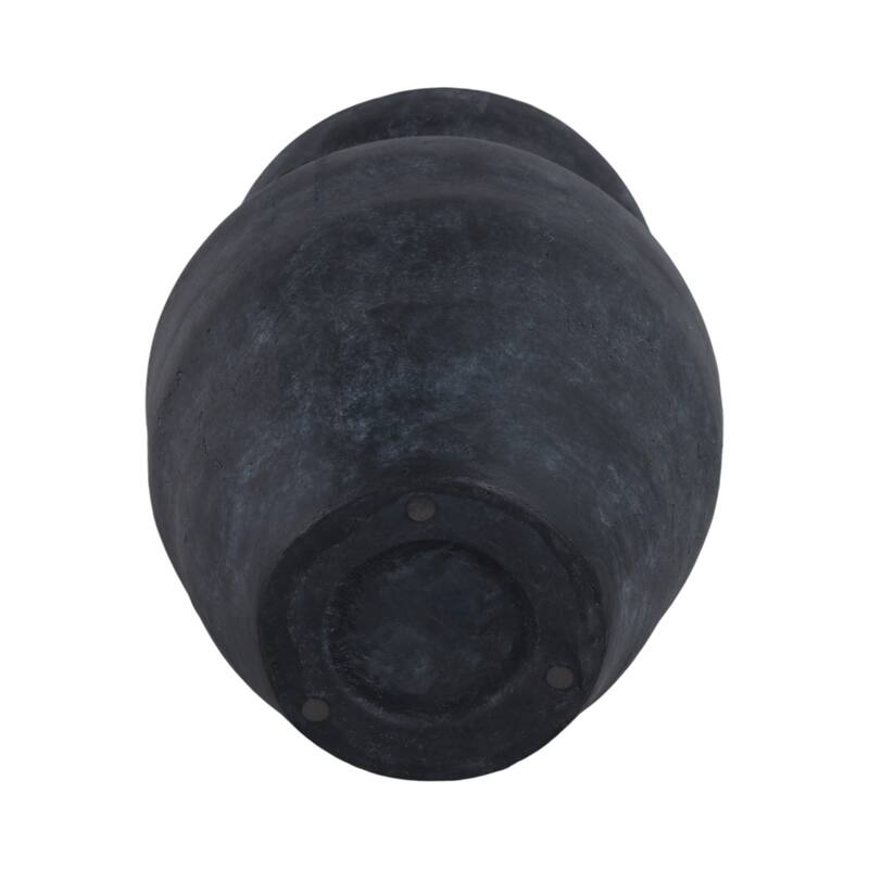 Pottery Terracotta Vase with Ring Accent Detail Modern Display Piece