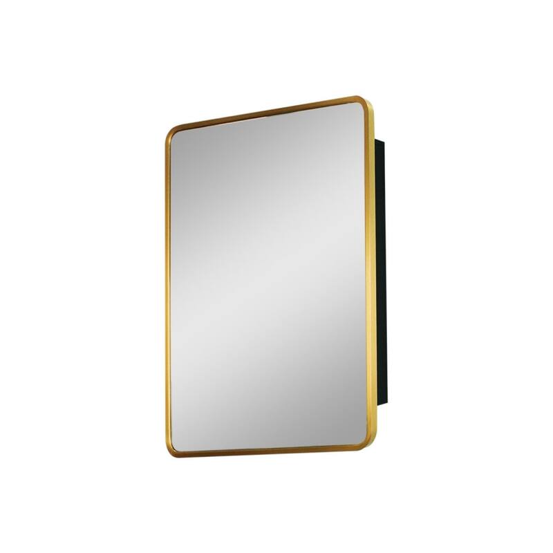 24 in. W x 30 in. H Rectangular Modern Metal Framed Wall Mount or Recessed Bathroom Medicine Cabinet with Mirror