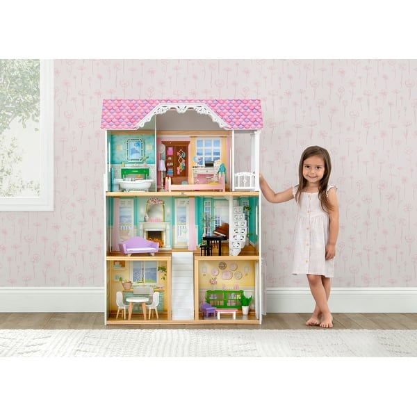 slide 2 of 5, MySize Dollhouse - Large 3-Story Dollhouse with 7 Rooms